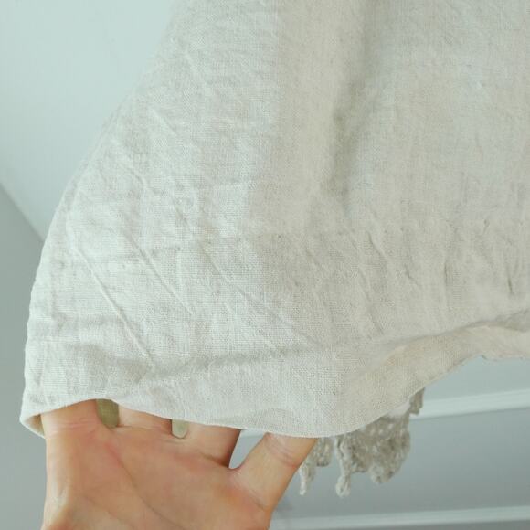 Embroidered Lace Kimono Topper Shabby Chic Artsy Romantic Linen ? Boho Coastal - Picture 15 of 15